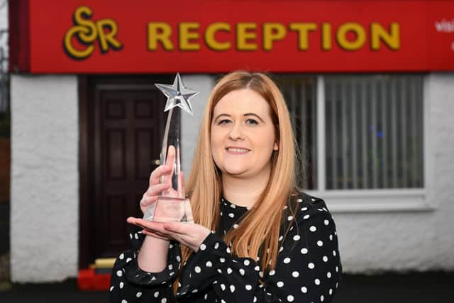 Catering Supplies and Repairs Ltd (CSR Ltd) service manager Joanne Hamilton with her rising star award