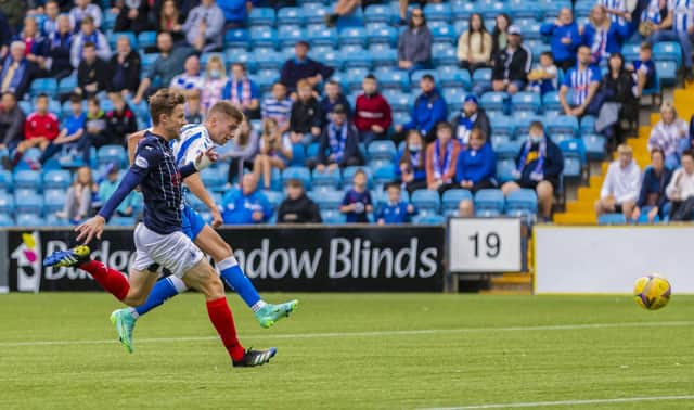 Fraser Murray shoots home the killer third goal (Pic by Roddy Scott/SNS Group)