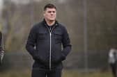 Dunipace boss Danny Smith on the touchline against Coldstream (Pictures by Alan Murray)