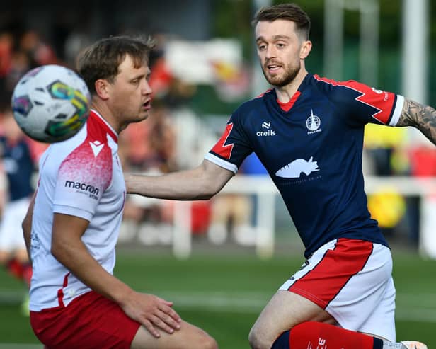 Falkirk midfielder Brad Spencer in action (Photo: Michael Gillen)