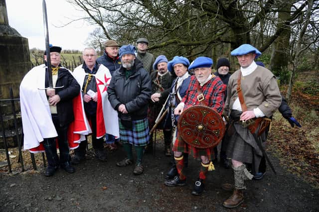 People came together in Greenbank Road, Falkirk on Saturday to mark the anniversary of the Battle of Falkirk Muir 1746.  (Pic: Alan Murray)