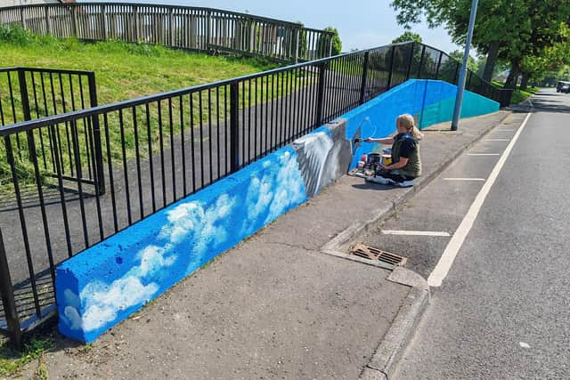 Artist Donna Forrester hard at work on the Banana bridge design(Picture: Submitted)