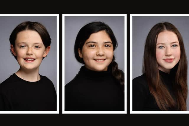 From left, Alasdair Honeyford, Jesca Hardy-Smith and Caoimhe Clough who will be performing on stage at the SEC Armadillo in Movies to Musicals.