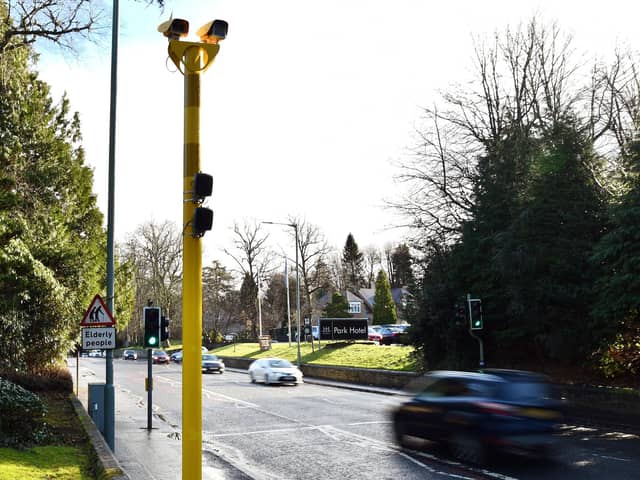 The new Falkirk camera was installed on the A803 Camelon Road near the entrance to Dollar Park last month. Picture: Michael Gillen