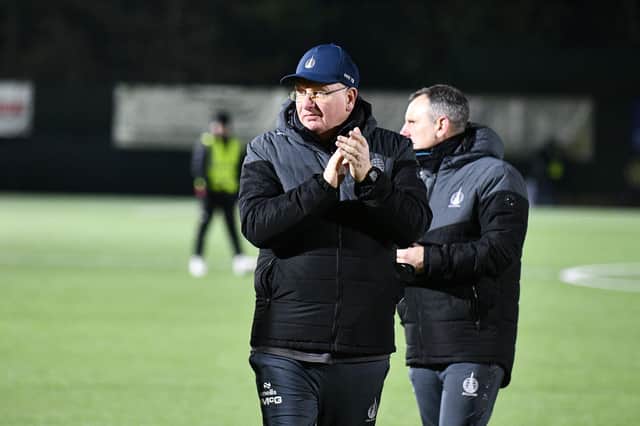 02-12-2024. Picture Michael Gillen. EAST KILBRIDE. The Ross Commercial Finance K Park Stadium. East Kilbride FC v Falkirk FC. Season 2024 - 2025. The Scottish Gas Men's Scottish Cup 3rd Round.