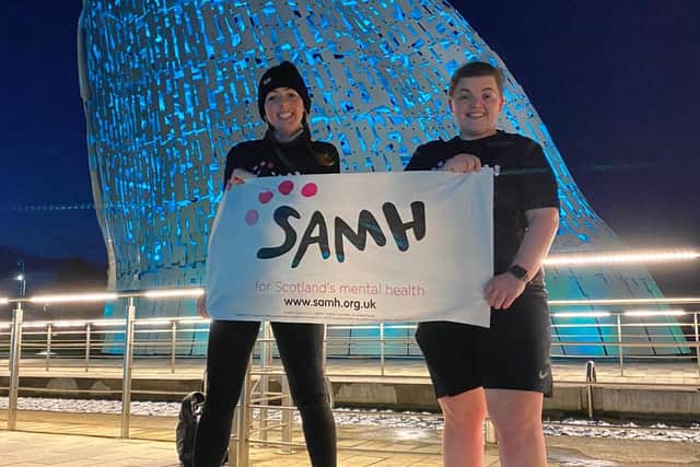 The Falkirk flat mates completed the gruelling Goggins Challenge - the equivalent of running two marathons in two days - to raise funds for SAMH