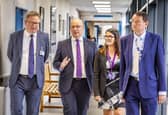 First Minister John Swinney announced the next locations for GP walk-in sites while visiting Fife's first walk-in centre. (Pic: Andrew Barr - Pool)