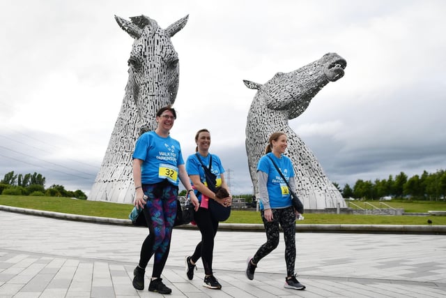 The Kelpies almost seem to be nodding in approval of the great efforts of the walkers