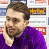 Brad Spencer speaking to the media ahead of Falkirk v Dundee on Saturday (Pic by Ross MacDonald/SNS Group)