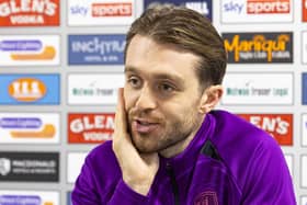 Brad Spencer speaking to the media ahead of Falkirk v Dundee on Saturday (Pic by Ross MacDonald/SNS Group)