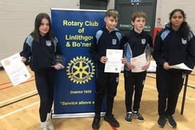 Winners at the Rotary Young Technologists competition, which was held at Bo’ness Academy.