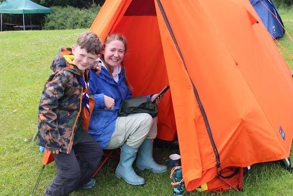 Family time under canvas.
