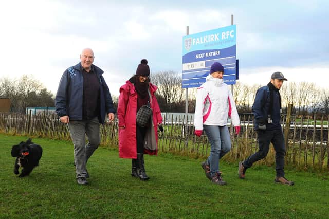 Left to Right: Falkirk RFC sponsor Graham Scott and members Lena Bauchop, Jennifer McKenna and Grant Kirk setting off from Sunnyside