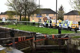 The man's body was recovered from the canal in Camelon on Tuesday(Picture: Michael Gillen, National World)
