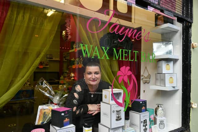 Jayne McDonald, owner of Jayne's Wax Melts Bar in Falkirk. Picture: Michael Gillen.