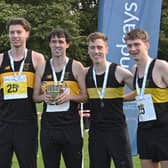 Falkirk Victoria Harriers enjoyed a historic start to the cross-country season last weekend thanks to the senior men’s winning performance at the East District Relays (Photo: Neil Renton)