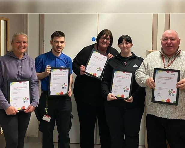 The Serco employees with their  Pulse Award commendations