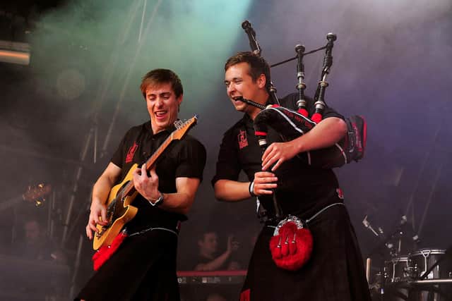 Larbert Cluster Band members hope their efforts will grant them the chance to perform with the Red Hot Chilli Pipers. Picture: Michael Gillen.