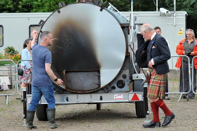 Sean showed King Charles how the team makes it biochar when he visited Kinneil Estate in July.