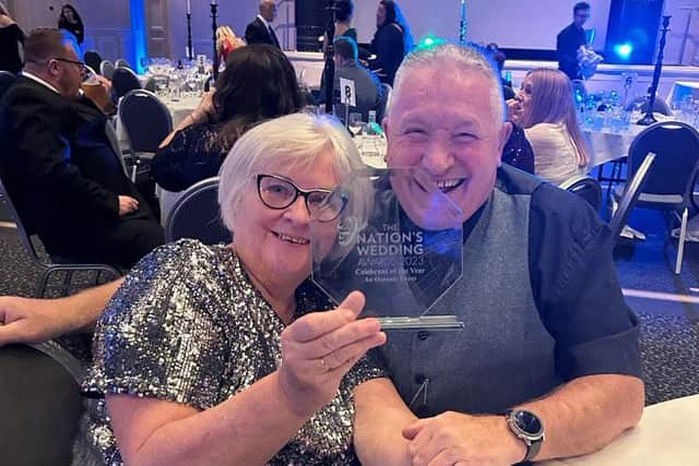 Craig Flowers was unable to attend the awards ceremony in Manchester but his mum and dad (also a celebrant) attended. His mum collected the award on his behalf. (pic: submitted)