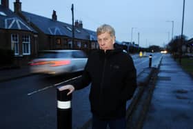 Resident Alastair Fairley has long voiced concerns about speeding traffic and feels road calming measures aren't sufficient. (Pic: Michael Gillen)