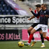 Aidan Nesbitt found it hard to influence the game against Airdrieonians. Photo: Michael Gillen