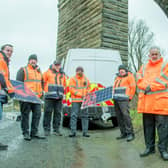 ​Councillor Tom Conn joined the cleaner communities team on a site visit to Birdsmill ahead of new mobile CCTV cameras being deployed. (Pic: West Lothian Council)