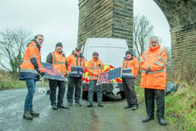 ​Councillor Tom Conn joined the cleaner communities team on a site visit to Birdsmill ahead of new mobile CCTV cameras being deployed. (Pic: West Lothian Council)