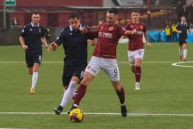 Tam Orr in action against Dumbarton earlier on the campaign (Photo: Scott Louden)
