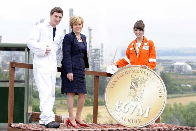 Nicola Sturgeon unveils Falkirk TIF funding of £67m with Marc Maley, CalaChem and Zoe Stimpson, INEOS.