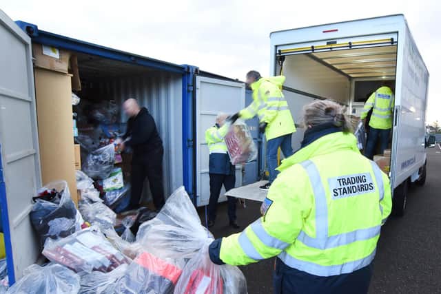 Trading Standards staff and police recover the fake goods
