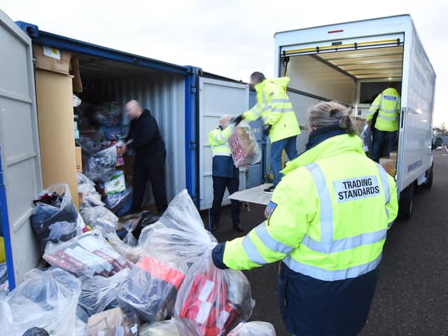 Trading Standards staff and police recover the fake goods