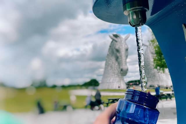 A new water tap has been installed by Scottish Water in the Helix Park, close to the Kelpies. Pic: Contributed