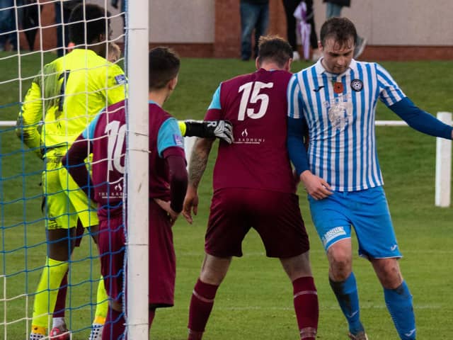 Penicuik Athletic (in blue) are pictured during a 5-1 win at Whitehill Welfare earlier this month (Pic by Kevin Marshall)
