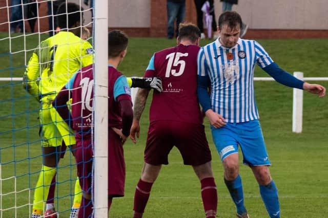 Penicuik Athletic (in blue) are pictured during a 5-1 win at Whitehill Welfare earlier this month (Pic by Kevin Marshall)