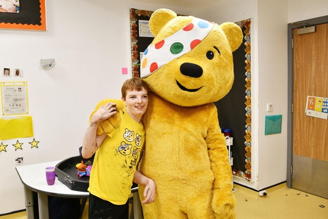 Pudsey has a new best friend after his visit to Carrongrange.