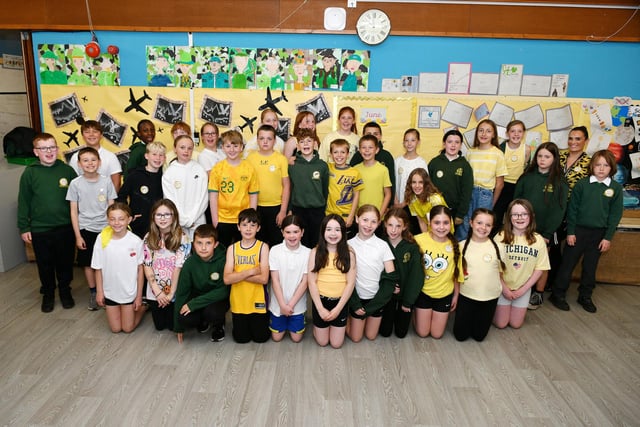 It was all a bit golden recently when pupils and staff at St Patrick's Primary School took part in the Bee Yellow Day fundraising for Strathcarron Hospice.