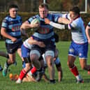 Gregor Dodd in action for Falkirk against Kirkcaldy as the Horne Park side ran out 31-28 winners in the Tennent’s National League Division 2 (Pictures: Gordon Honeyman)