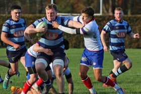 Gregor Dodd in action for Falkirk against Kirkcaldy as the Horne Park side ran out 31-28 winners in the Tennent’s National League Division 2 (Pictures: Gordon Honeyman)