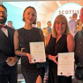 Alyson and Ross Jamieson (right) were chuffed to bits to receive two golds, a silver and bronze at the prestigious Scottish Gin Awards.