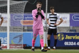Gutted Ayr United loanee Ollie Ecrepont after being sent off for a last-man tackle (Pictures by Alan Murray)