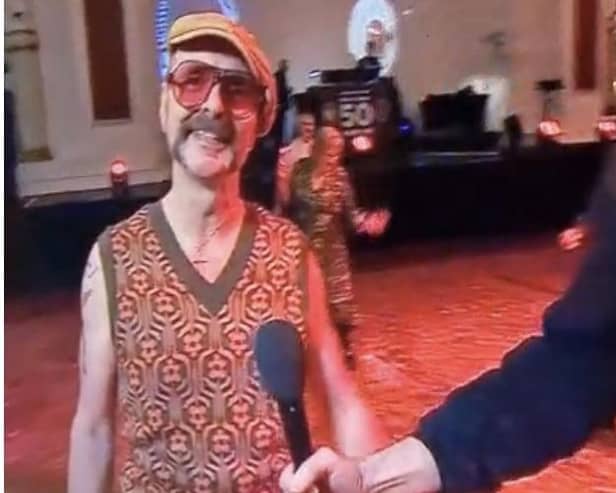 Quest clothes shop employee Gardiner Dick struts his stuff on BBC breakfast news
(Picture: Submitted)