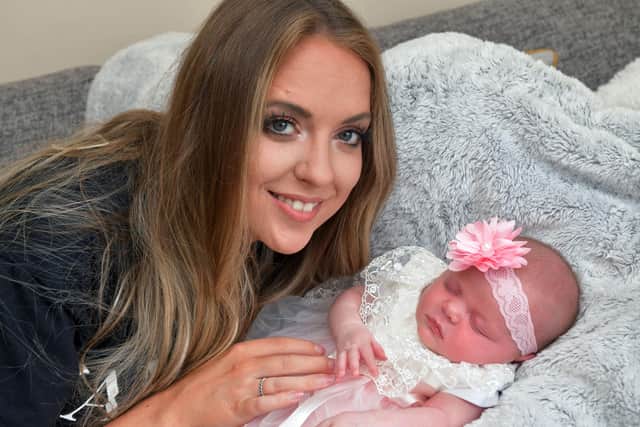 Dionne Hickey with her baby daughter Islay