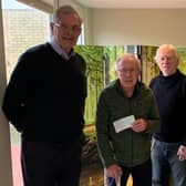Community Council chairman David Buchanan and treasurer Neil Davidson presented the cheque to Jim Snodgrass and John Robson at the Haven.