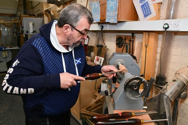 Members can try their hand at woodturning
