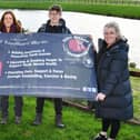 Andrew Merrilees, left and Samantha Merrilees, right, with Eleri and Ewan Brown who earlier this year raised money for the Scott Martin Foundation by climbing Kilimanjaro. Pic: Michael Gillen