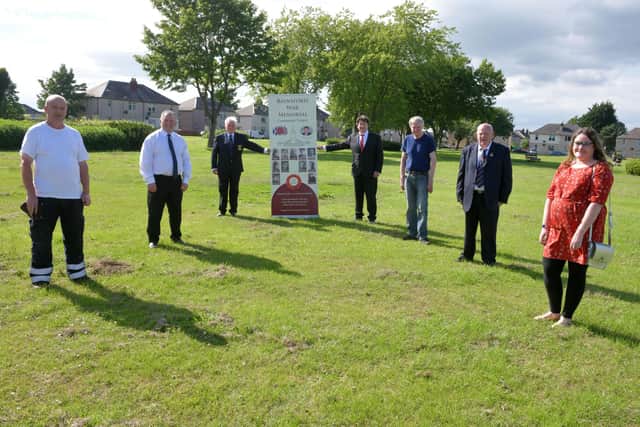 ainsford War Memorial Association members at the planned site for the new war memorial.
