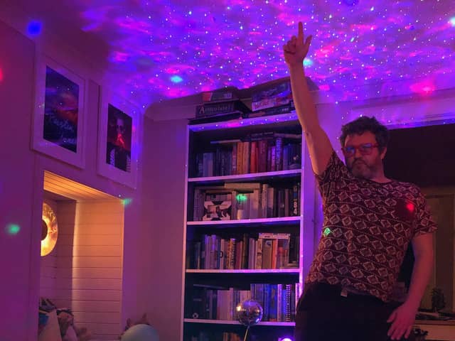 Alan Bissett gets his disco lights and groove on for his online 'hoose perties.'