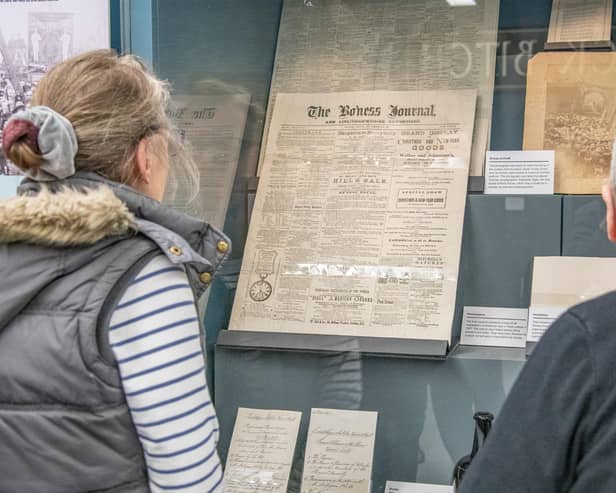 Front page of the Bo'ness Journal, which was at that time owned by Johnston Press, is among the many exhibits now on show in the museum.