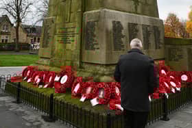 Residents gather at the cenotaph in Zetland Park on Remembrance Sunday